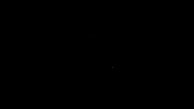 Silah kılıfındaki beyaz çizgi tabancası siyah arka planda izole edilmiş. 4K Video hareketli grafik canlandırması