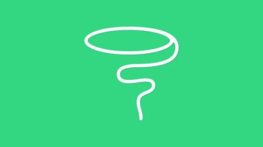 Beyaz Kement simgesi yeşil arkaplanda izole edildi. 4K Video hareketli grafik canlandırması