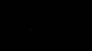 Beyaz çizgili taksinin çatı simgesi siyah arka planda izole edildi. 4K Video hareketli grafik canlandırması