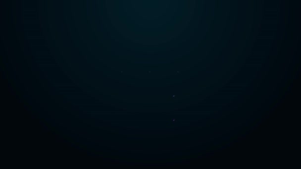 Świecąca linia neonowa Fala z ikoną kropli wody na czarnym tle. 4K Animacja graficzna ruchu wideo — Wideo stockowe