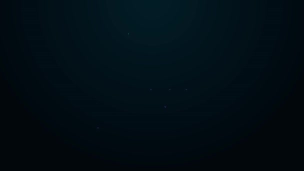 Leuchtende Neon-Linie Patriotic American Zylinderhut Symbol isoliert auf schwarzem Hintergrund. Uncle-Sam-Hut. Amerikanischer Unabhängigkeitstag. 4K Video Motion Grafik Animation — Stockvideo