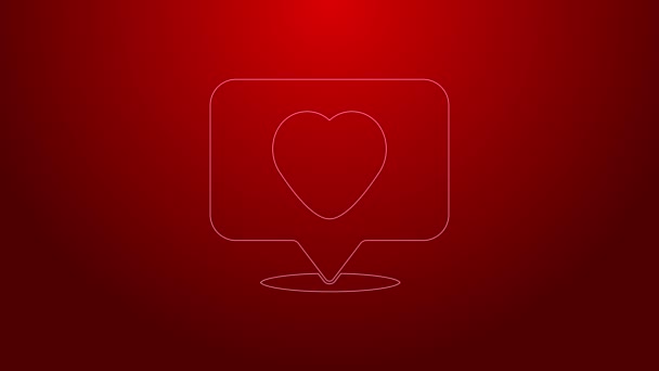 Green line Like and heart icon isolated on red background. Counter Notification Icon. Follower Insta. 4K Video motion graphic animation — Stock Footage Green line Like and heart icon isolated on red background. Counter Notification Icon. Follower Insta. 4K Video motion graphic animation Video Clip