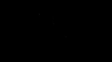 Beyaz çizgi Diamond nişan yüzüğü simgesi siyah arkaplanda izole edildi. 4K Video hareketli grafik canlandırması