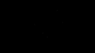 Kalp şeklinde beyaz çizgi Candy ve siyah arka planda izole edilmiş yay simgesi. Sevgililer Günü. 4K Video hareketli grafik canlandırması