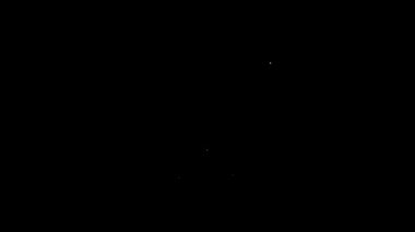 Beyaz çizgi flört uygulaması çevrimiçi bilgisayar konsepti simgesi siyah arkaplanda izole edildi. Kadın erkek profili düz tasarım. Çift ilişki için eşleşiyor. 4K Video hareketli grafik canlandırması