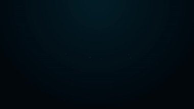 Parlayan neon çizgisinde kalp şeklinde aşk gözlüğü simgesi siyah arka planda izole edilmiş. Sevgililer Günü kartı tasarımı için uygun. 4K Video hareketli grafik canlandırması