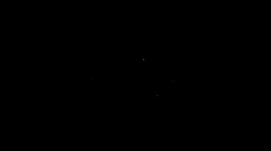 Beyaz çizgi palyaço kafası simgesi siyah arkaplanda izole edildi. 4K Video hareketli grafik canlandırması