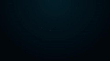 Parlayan neon hattı Tahterevalli simgesi siyah arkaplanda izole edildi. Tahterevalli eşit yönetim kurulu. Oyun alanı sembolü. 4K Video hareketli grafik canlandırması