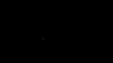 Beyaz çizgi sirk bileti simgesi siyah arka planda izole edildi. Eğlence parkı. 4K Video hareketli grafik canlandırması