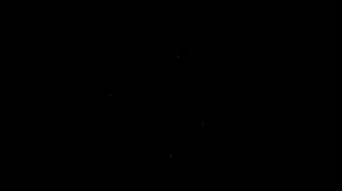 Siyah arka planda beyaz çizgi plaj topu ikonu izole edildi. 4K Video hareketli grafik canlandırması