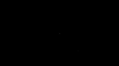 Beyaz çizgi maskeli simge siyah arkaplanda izole edildi. Mutlu Noeller ve mutlu yıllar. 4K Video hareketli grafik canlandırması