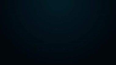 Parlak neon hattı Drum 'un baget çubukları simgesi siyah arkaplanda izole edildi. Müzik işareti. Müzik aleti sembolü. 4K Video hareketli grafik canlandırması