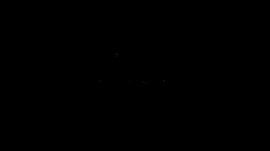 Beyaz çizgi maymun simgesi siyah arkaplanda izole edildi. Hayvan sembolü. 4K Video hareketli grafik canlandırması