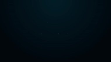 Parlayan neon çizgisi simgesi siyah arkaplanda izole edildi. Hayvan sembolü. 4K Video hareketli grafik canlandırması