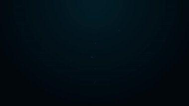 Parlayan neon çizgisi Gardırop simgesi siyah arkaplanda izole edildi. 4K Video hareketli grafik canlandırması
