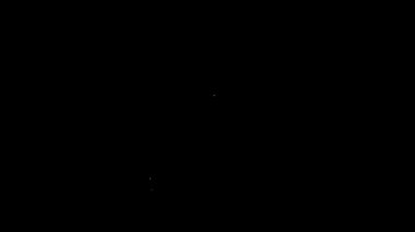 Beyaz çizgi kıyafet ikonu siyah arkaplanda izole edildi. 4K Video hareketli grafik canlandırması