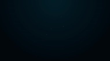 Parlayan neon çizgisi Gardırop simgesi siyah arkaplanda izole edildi. 4K Video hareketli grafik canlandırması