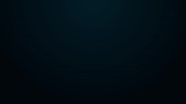 Parlayan neon çizgisi vazo simgesi siyah arkaplanda izole edildi. 4K Video hareketli grafik canlandırması