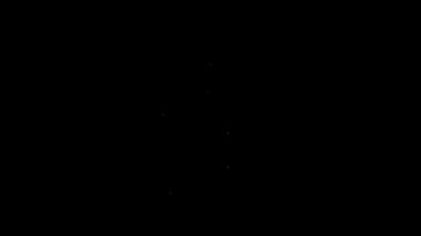 Siyah zemin üzerinde lamba simgesi olan beyaz çizgi mobilya sehpası. 4K Video hareketli grafik canlandırması