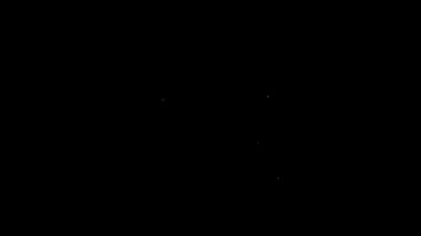 Siyah arkaplanda beyaz çizgi Kol Koltuğu simgesi izole edildi. 4K Video hareketli grafik canlandırması