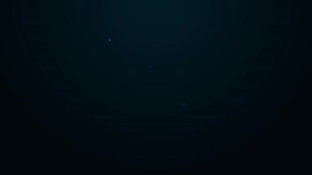Zářící neonová čára Diamantový zásnubní prsten ikona izolované na černém pozadí. Grafická animace pohybu videa 4K — Stock video