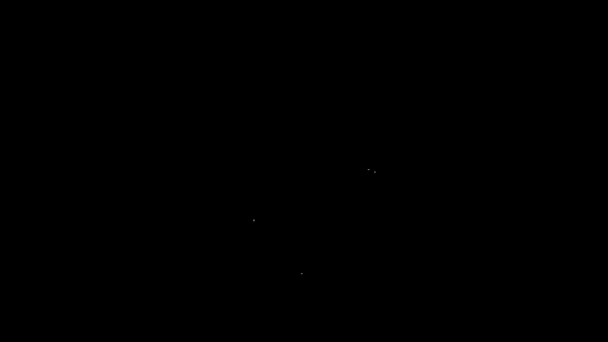 Bílá čára Ikona Srdce izolované na černém pozadí. Romantický symbol spojený, spojený, vášeň a svatba. Symbol Valentýna. Grafická animace pohybu videa 4K — Stock video
