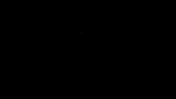 Frasco de champanhe de linha branca com ícone de vidro isolado em fundo preto. Animação gráfica em movimento de vídeo 4K — Vídeo de Stock