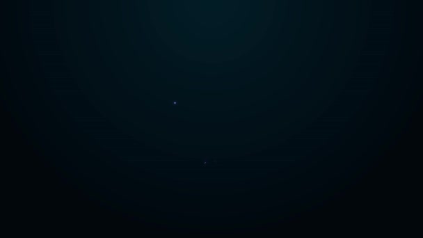 Glödande neon line Björn huvud ikon isolerad på svart bakgrund. 4K Video motion grafisk animation — Stockvideo