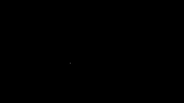Ligne blanche icône de billet de cirque isolé sur fond noir. Parc d'attractions. Animation graphique de mouvement vidéo 4K — Video