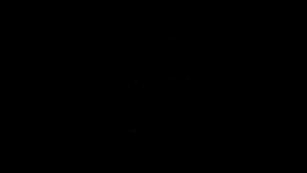 Ligne blanche Attraction icône du carrousel isolé sur fond noir. Parc d'attractions. Aire de jeux pour enfants, parc de loisirs. Animation graphique de mouvement vidéo 4K — Video