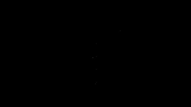 Біла лінія значок шафи ізольовано на чорному тлі. 4K Відео рух графічна анімація — стокове відео