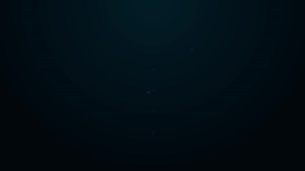 검은 배경에 네온 라인 워런 아이콘 분리. 4K 비디오 모션 그래픽 애니메이션 — 비디오