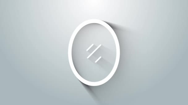 Vit spegel ikon isolerad på grå bakgrund. 4K Video motion grafisk animation — Stockvideo