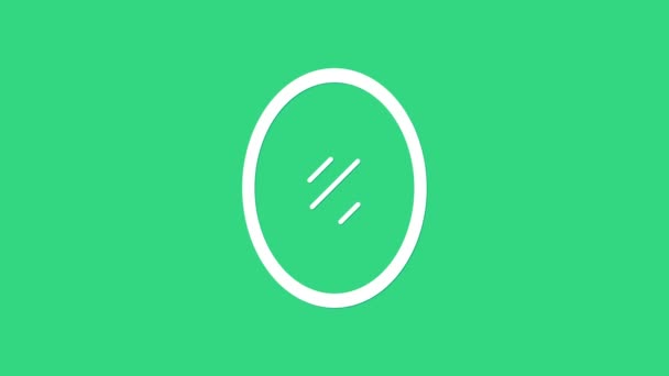 Білий Дзеркальний Ікона ізольована на зеленому тлі. 4K Відеографічна анімація — стокове відео
