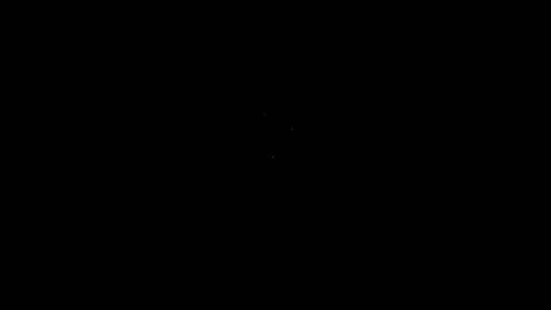 Біла лінія піктограма вази ізольована на чорному тлі. 4K Відео рух графічна анімація — стокове відео
