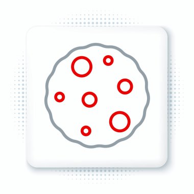 Beyaz arka planda izole edilmiş çikolatalı kurabiye ya da bisküvi. Renkli taslak konsepti. Vektör.