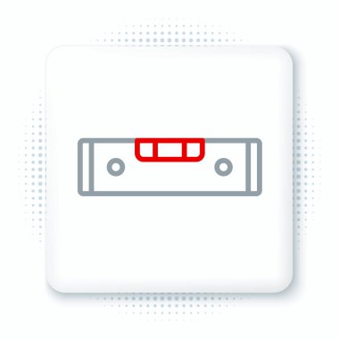 Çizgi Yapılandırma balon seviyesi simgesi beyaz arkaplanda izole edildi. Supaslar, ölçüm aletleri, ölçüm aletleri. Renkli taslak konsepti. Vektör.