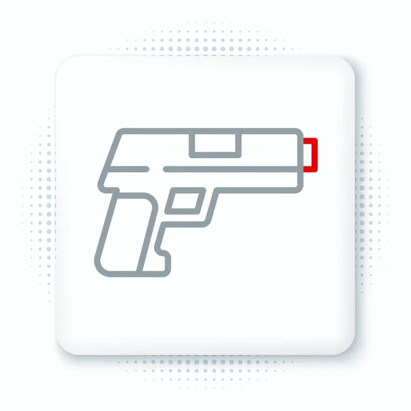 Pistolet Ligne Icône Pistolet Isolé Sur Fond Blanc Police Arme — Image vectorielle