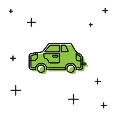 Siyah araba simgesi beyaz arkaplanda izole edildi. Vektör.