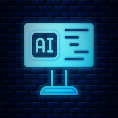 Parlayan neon yazılım, ağ geliştirici programlama kodu simgesi tuğla duvar arka planında izole edildi. Program kodunun rastgele bilgisayar betiği parçalarını Javascript et. Vektör.