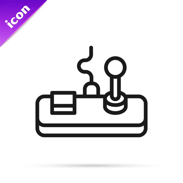 Μαύρο Εικονίδιο Gamepad Γραμμής Απομονωμένο Λευκό Φόντο Ελεγκτής Παιχνιδιού Διάνυσμα — Διανυσματικό Αρχείο