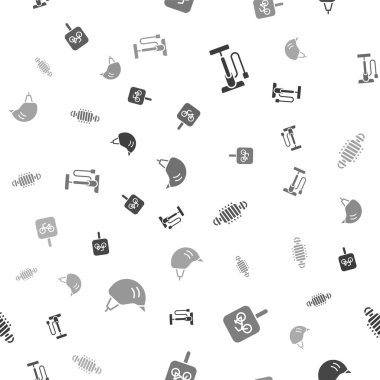 Bisiklet pompası, park yeri, süspansiyon ve miğfer ayarlayın. Vektör.