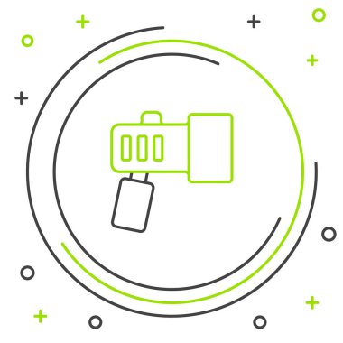 Dalış simgesi için çizgi el feneri beyaz arkaplanda izole edildi. Su altı ekipmanları. Renkli taslak konsepti. Vektör.