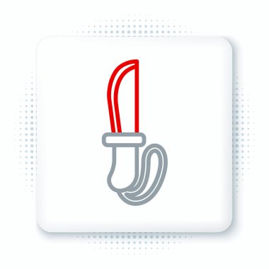 Çizgi Bıçak simgesi beyaz arkaplanda izole edildi. Ordu bıçağı. Renkli taslak konsepti. Vektör.