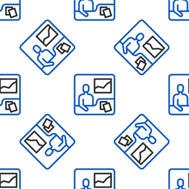 Çizgi Ticareti kursları simgesi beyaz arkaplanda izole edilmiş kusursuz desen. Uzaktan öğrenme finans yönetimi, hisse senedi piyasalarında mal alıp satma. Renkli taslak konsepti. Vektör.