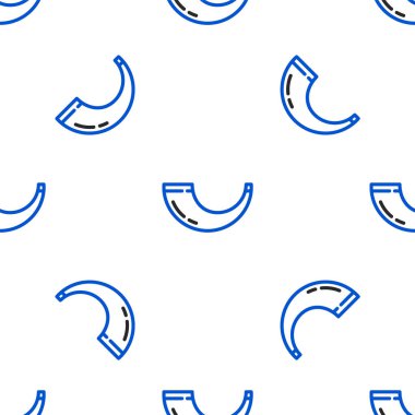 Geleneksel koç boynuzu, Shofar ikonu beyaz arka planda izole edilmiş pürüzsüz desen. Rosh hashanah, Yahudi yeni yıl bayramı geleneksel sembolü. Renkli taslak konsepti. Vektör.