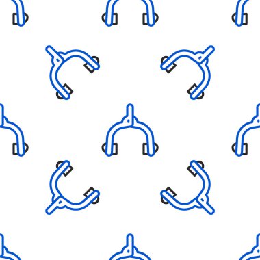 Hat bisikleti fren ayarları çift pivot simgesi beyaz arkaplanda izole edilmiş pürüzsüz desen. Bisiklet fren teli. Renkli taslak konsepti. Vektör.