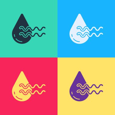 Pop Art Geri Dönüşüm Temiz Su simgesi Renk arkaplanında izole. İşaret geri dönüşümlü bir damla su. Vektör.