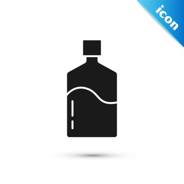 Beyaz arka planda temiz su ikonu olan gri büyük şişe. Soğutucu için plastik kap. Vektör.