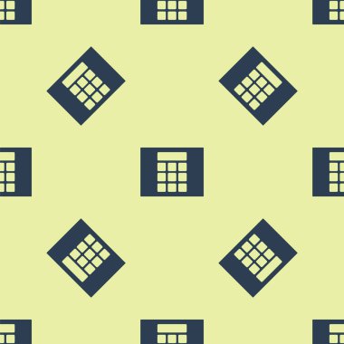 Mavi Parola koruması ve güvenlik erişim ikonu sarı arka planda izole edilmiş pürüzsüz desen. Güvenlik, güvenlik, koruma, gizlilik kavramı. Vektör.